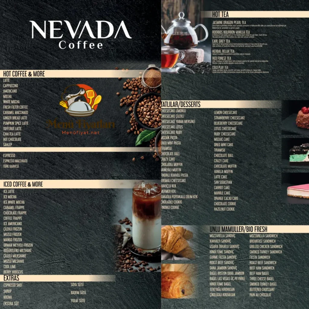 Nevada Coffee Menü Fiyatları – Güncel Kahve Fiyat Listesi – 2024